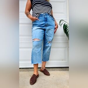 Universal Thread Light Blue High Rise Cropped Jeans